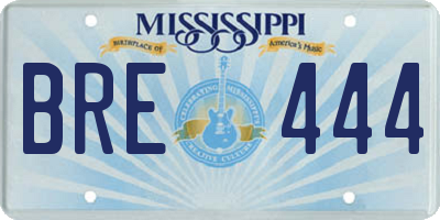 MS license plate BRE444