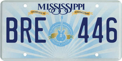 MS license plate BRE446