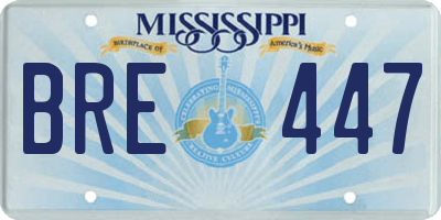 MS license plate BRE447