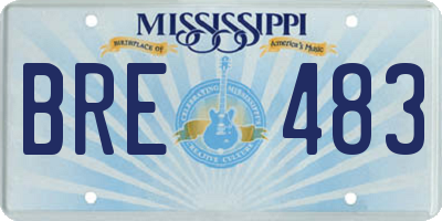 MS license plate BRE483