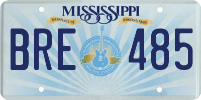 MS license plate BRE485
