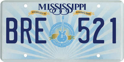 MS license plate BRE521