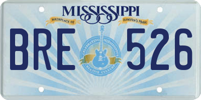 MS license plate BRE526