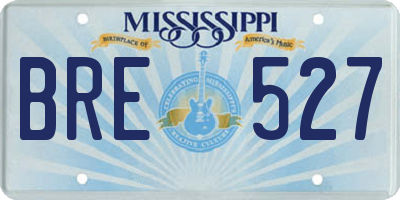 MS license plate BRE527