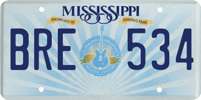 MS license plate BRE534