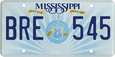 MS license plate BRE545