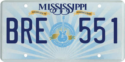 MS license plate BRE551