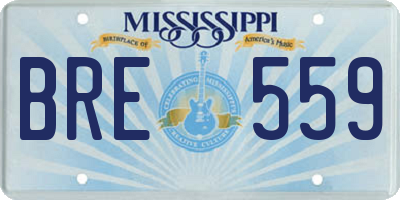 MS license plate BRE559