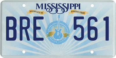 MS license plate BRE561