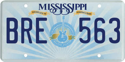 MS license plate BRE563