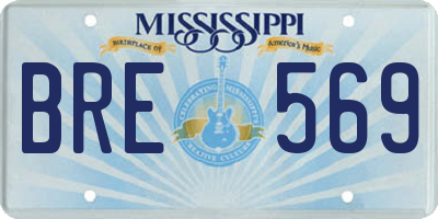 MS license plate BRE569
