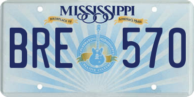 MS license plate BRE570