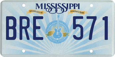 MS license plate BRE571