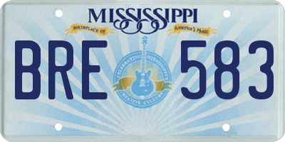 MS license plate BRE583