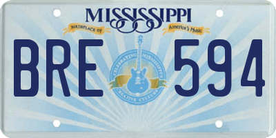 MS license plate BRE594