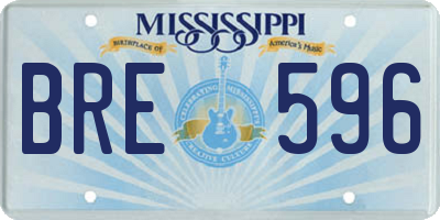 MS license plate BRE596