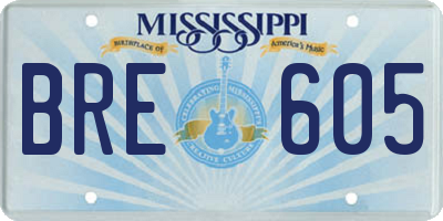 MS license plate BRE605