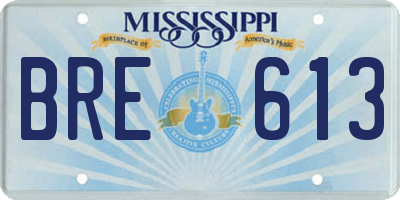 MS license plate BRE613
