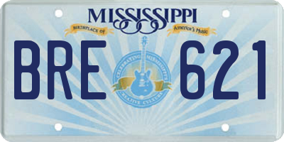 MS license plate BRE621