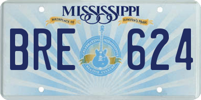 MS license plate BRE624