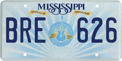 MS license plate BRE626