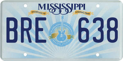 MS license plate BRE638