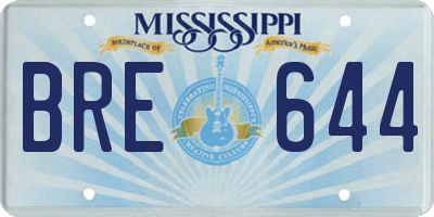 MS license plate BRE644