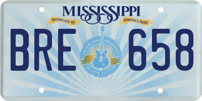 MS license plate BRE658