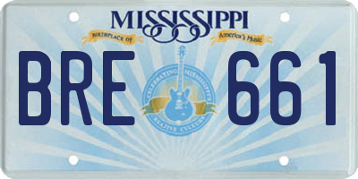MS license plate BRE661