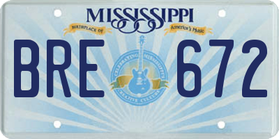 MS license plate BRE672