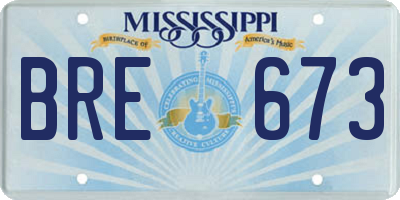 MS license plate BRE673