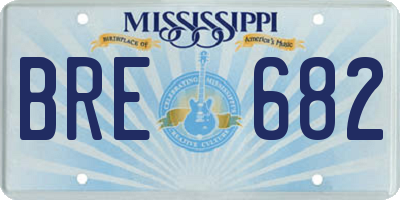 MS license plate BRE682