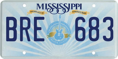 MS license plate BRE683