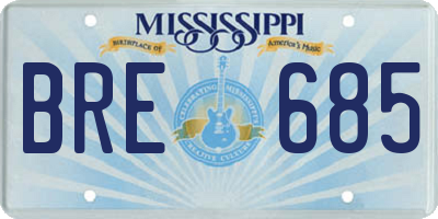 MS license plate BRE685