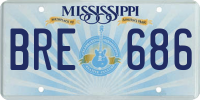 MS license plate BRE686