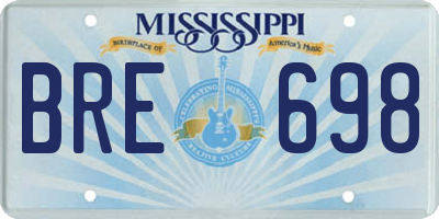 MS license plate BRE698