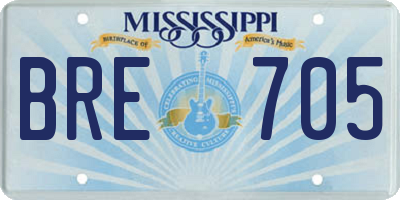 MS license plate BRE705