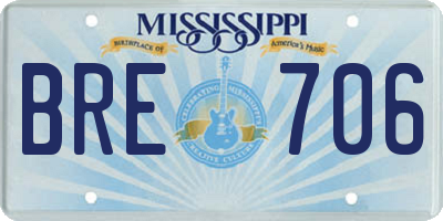 MS license plate BRE706