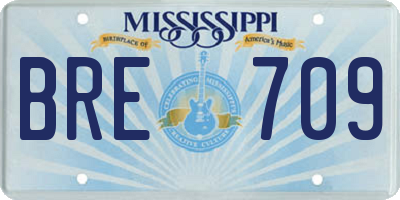 MS license plate BRE709