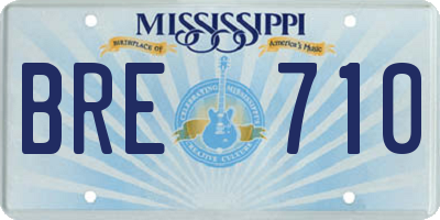 MS license plate BRE710