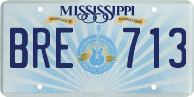 MS license plate BRE713