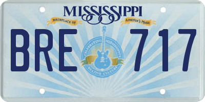 MS license plate BRE717