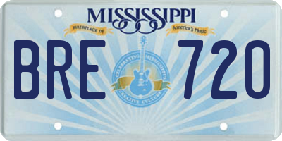 MS license plate BRE720