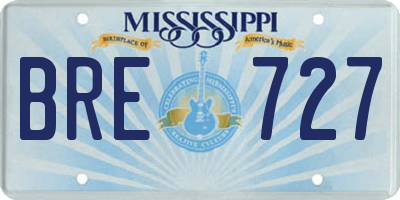 MS license plate BRE727