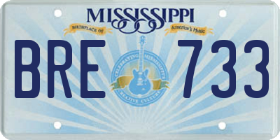 MS license plate BRE733