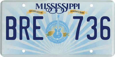 MS license plate BRE736