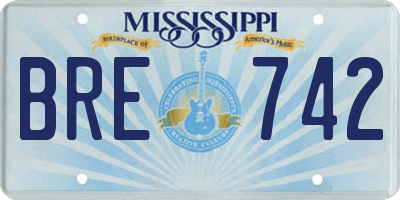 MS license plate BRE742