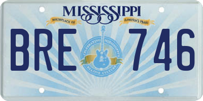 MS license plate BRE746