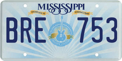 MS license plate BRE753