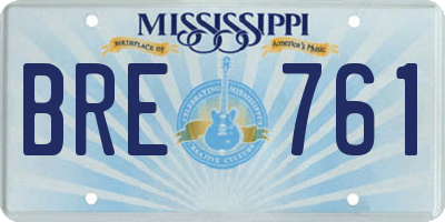 MS license plate BRE761